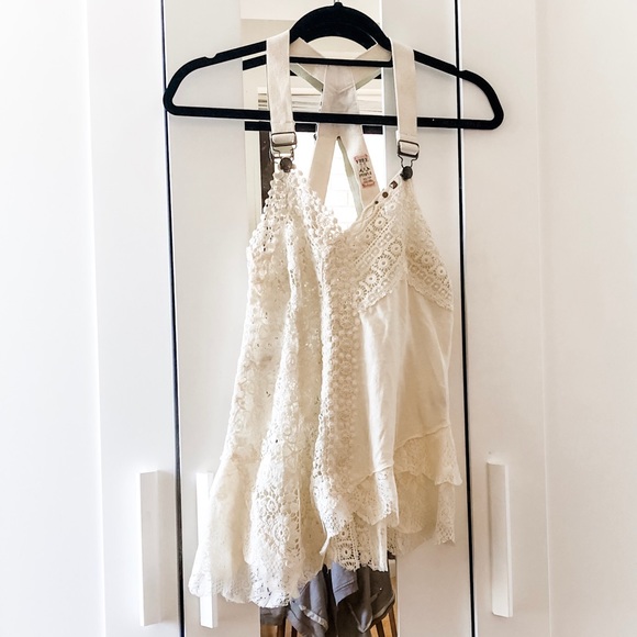 NWT Free People Mountain Laurel Suspender Lace Top - Picture 2 of 6